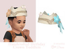 Sims 4 — Handcrafted Birthday Crown Toddlers by Dissia — Handmade bday hat with a flower, pearls and bow at back for