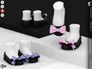 Sims 4 — Shoes KP1G- Toddler by KaTPurpura — Black flat shoes with a large bow on the toe.