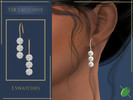 Sims 4 — Sylvie Earrings by Pitted0live — Simple hook earrings with 3 brilliant cut diamonds Custom catalog image