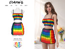 Sims 4 — PRIDE - Frill Trim Crop Top and Skirt by Daph's — Celebrate love, diversity, and self-expression with this