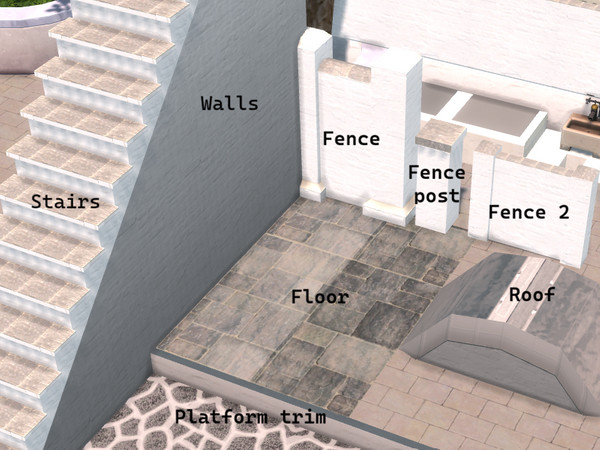 Sims 4 — Siphnos fence 2 by Not_Ester — A set fit for your Greek island creations