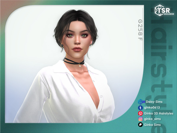 Sims 4 — Wavy Low Ponytail by Daisy-Sims — 21 base colors + 9 ombre colors