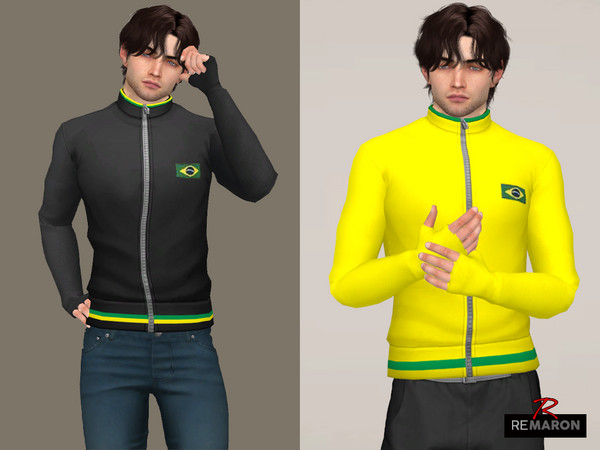 Sims 4 — Brazil Jacket Menswear by remaron — Brazil Jacket for Male Sims, teens to elders in The Sims 4 ReMaron_M_Top035