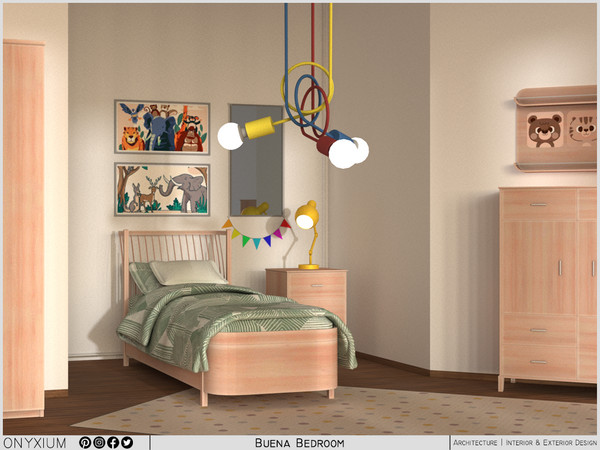 Sims 4 — Buena Bedroom by Onyxium — Onyxium@TSR Design Workshop Kids Room Collection - Belong To The 2026 Year