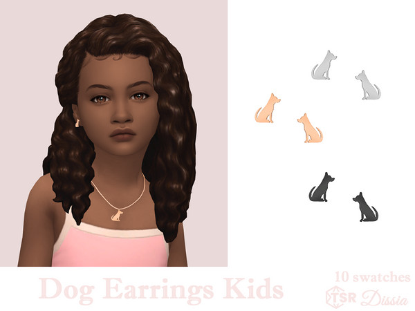 Sims 4 — Dog Earrings Kids by Dissia — Dog shape earrings for kids