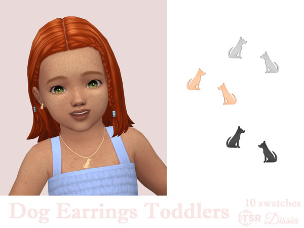 Sims 4 — Dog Earrings Toddlers by Dissia — Dog shape earrings for toddlers
