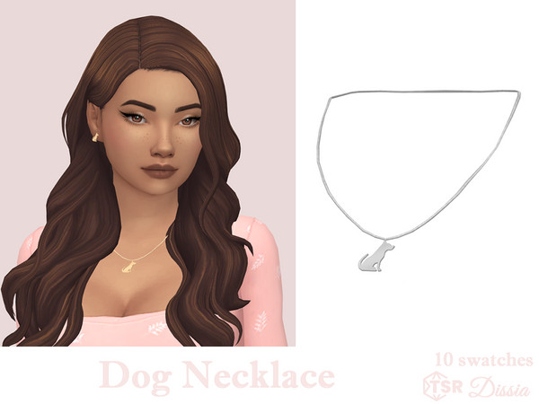Sims 4 — Dog Necklace by Dissia — Necklace with a dog shape pendant