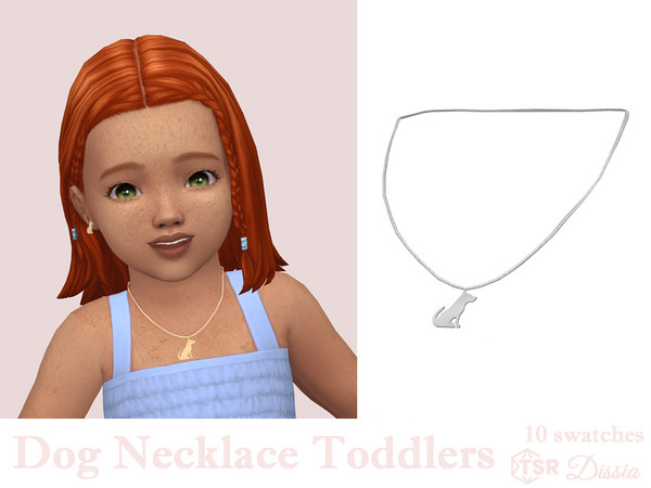 Sims 4 — Dog Necklace Toddlers by Dissia — Necklace with a cat shape pendant for toddlers