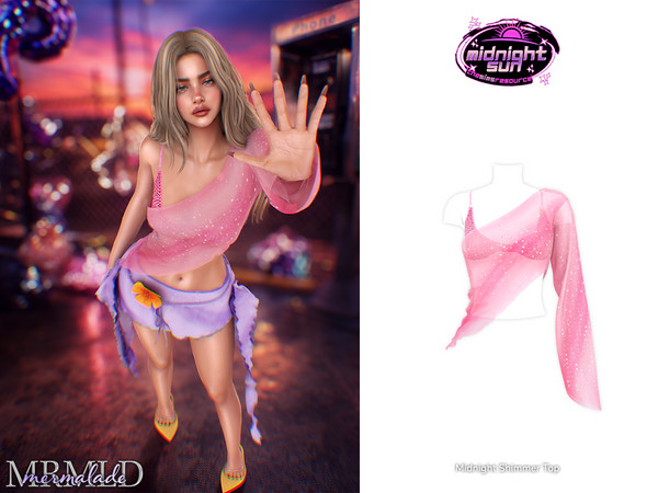 Sims 4 — MERMALADE Midnight Shimmer Top by Mermalade — Midnight Shimmer Top