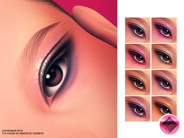 Sims 4 — MM Starlit Dust Eyeshadow by cosimetic — Eyeshadow N379 A glitter eyeshadow collection featuring luminous