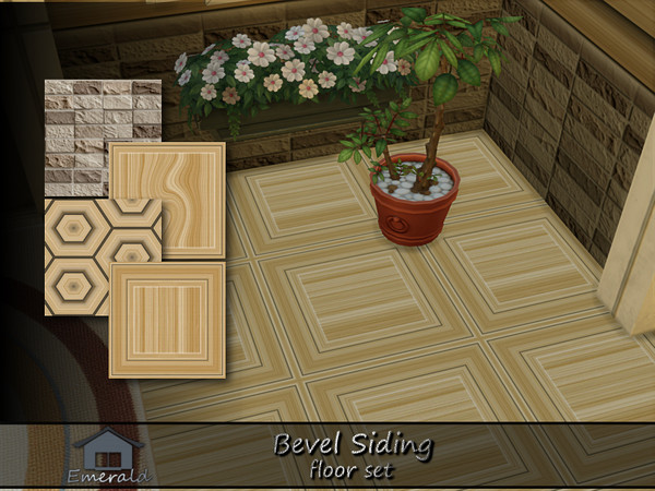 Sims 4 — Bevel Siding floor set by Emerald — Bevel siding is a classic overlapping wooden exterior wall cladding.Provides