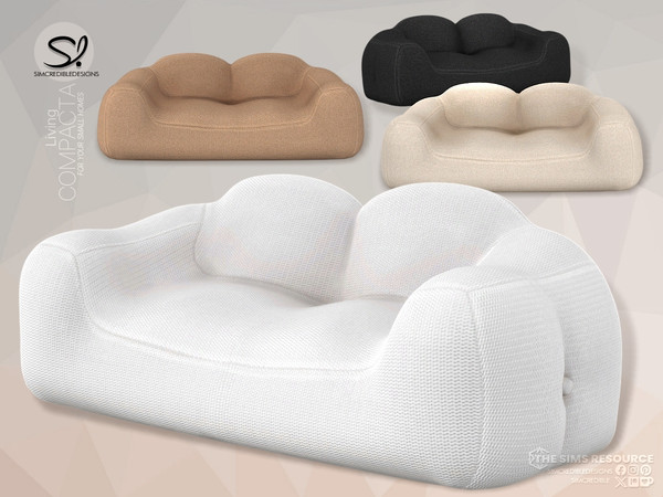 Sims 4 — Compacta Living- Loveseat by SIMcredible! — A beautiful small living room for your sims with modern elements and