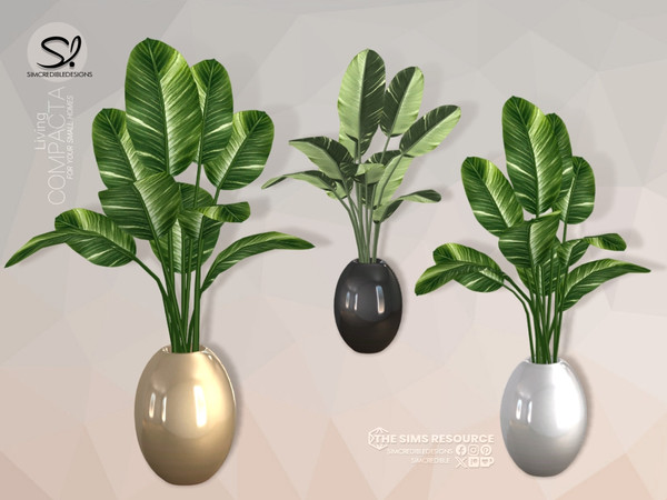 Sims 4 — Compacta Living- Plant by SIMcredible! — A beautiful small living room for your sims with modern elements and