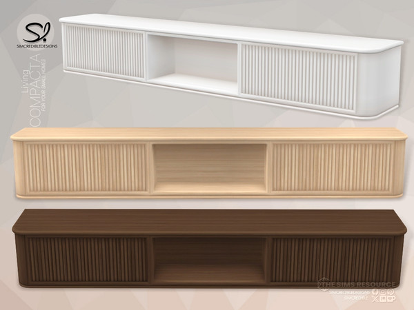 Sims 4 — Compacta Living- Sideboard by SIMcredible! — A beautiful small living room for your sims with modern elements