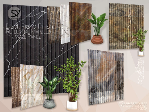 Sims 4 — Compacta Living- Wall Panel short by SIMcredible! — A beautiful small living room for your sims with modern