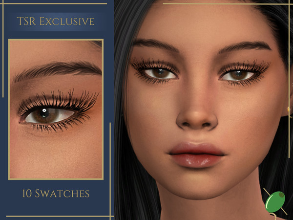 Sims 4 — Olivia Wispy Lashes by Pitted0live — Long wispy 3D eyelashes Top lash only swatches included Custom catalog