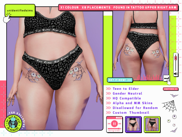 Sims 4 — Going Under Tattoo by unidentifiedsims — 1 Colour