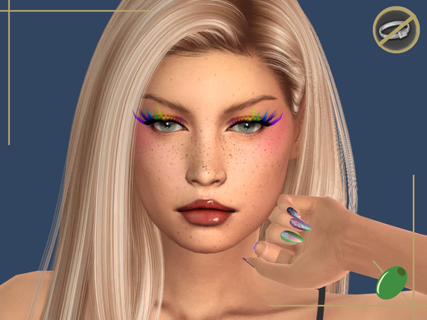 Sims 4 — Diva 3D Lashes Rings Contradict by Pitted0live — Pride Month Special