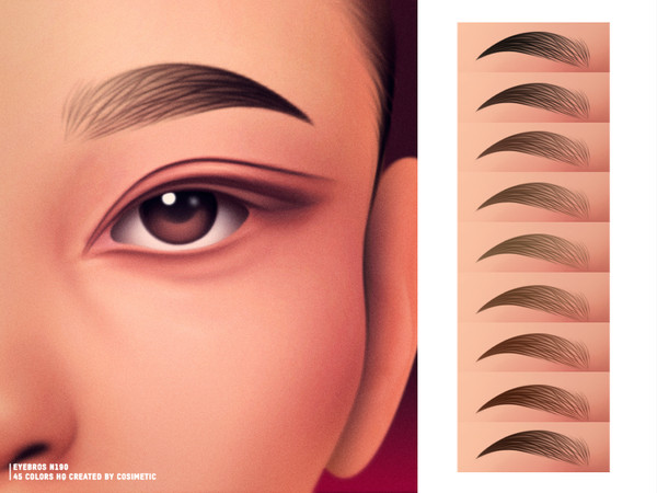 Sims 4 — Airy Arch Brows by cosimetic — Eyebrows N190 Airy Arch Brows feature a soft, naturally lifted shape with