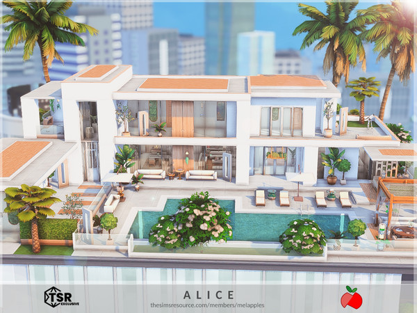 Sims 4 — Alice penthouse - no cc by melapples — A 2 bedroom luxurious penthouse for a medium sized household with a pet.