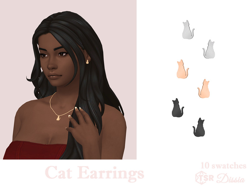 Sims 4 Cat Earrings by Dissia
