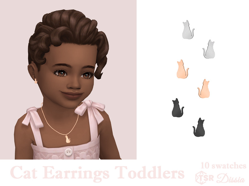 Sims 4 Cat Earrings Toddlers by Dissia