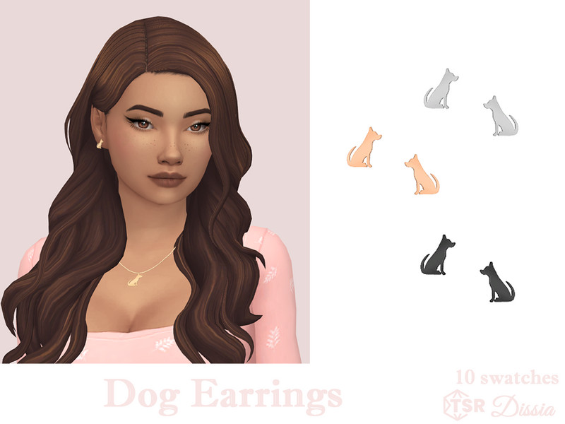Sims 4 Dog Earrings by Dissia