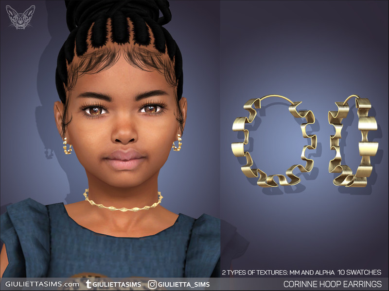 Sims 4 Corinne Hoop Earrings For Kids by feyona
