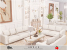 Sims 4 — Amelie - living by melapples — a large and elegant living room in neutral colors. 15x7
