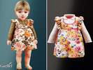 Sims 4 — Infant - Floral ruffle pinafore layered over a collared blouse by Garfiel — A sweet infant outfit featuring a