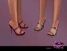 Sims 4 — Animal Print Heel Sandals by Suzue — 10 Swatches for Female