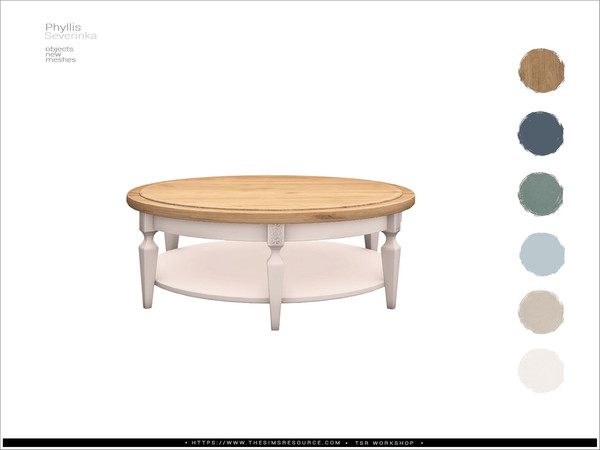 Sims 4 — Phyllis - coffee table by Severinka_ — A set of furniture and decor to decorate the living room.