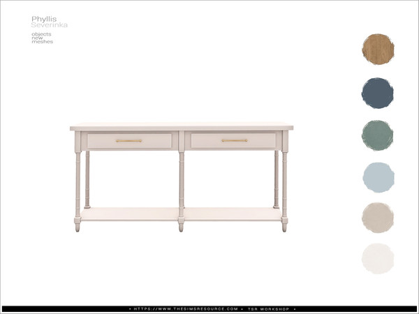 Sims 4 — Phyllis - console table by Severinka_ — A set of furniture and decor to decorate the living room.