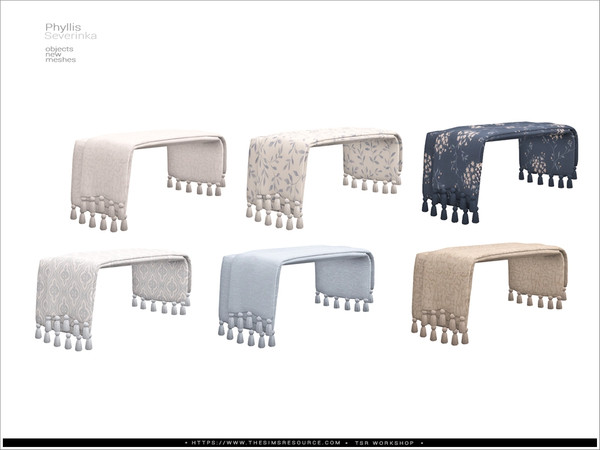 Sims 4 — Phyllis - ottoman blanket by Severinka_ — A set of furniture and decor to decorate the living room.