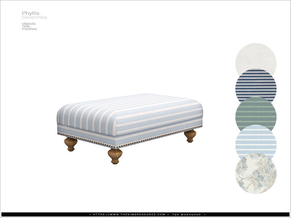 Sims 4 — Phyllis - ottoman by Severinka_ — A set of furniture and decor to decorate the living room.
