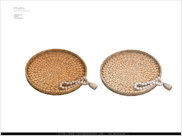 Sims 4 — Phyllis - round tray by Severinka_ — A set of furniture and decor to decorate the living room.