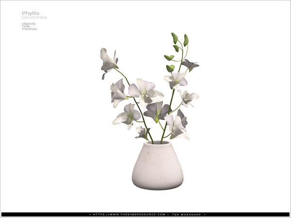 Sims 4 — Phyllis - white orchid by Severinka_ — A set of furniture and decor to decorate the living room.