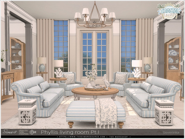 Sims 4 — Phyllis livingroom Pt I by Severinka_ — A set of furniture and decor to decorate the living room.