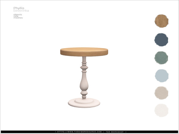 Sims 4 — Phyllis - accent table by Severinka_ — A set of furniture and decor to decorate the living room.