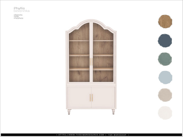 Sims 4 — Phyllis - cupboard by Severinka_ — A set of furniture and decor to decorate the living room.