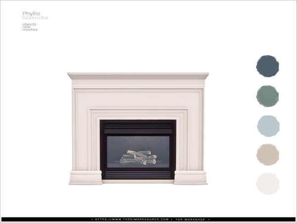 Sims 4 — Phyllis - fireplace by Severinka_ — A set of furniture and decor to decorate the living room.