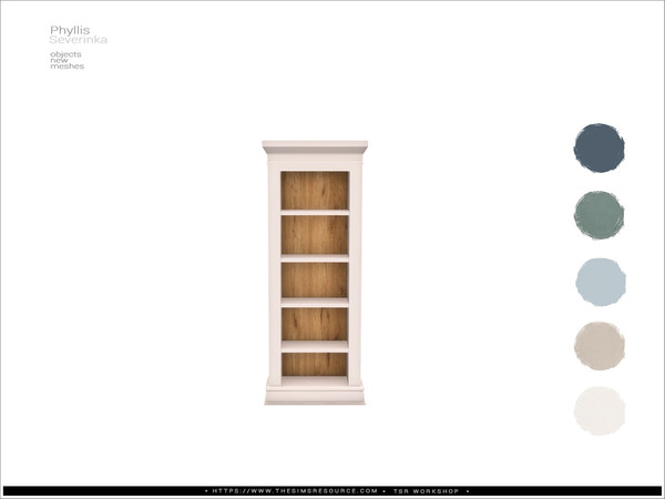 Sims 4 — Phyllis - narrow cupboard LOW by Severinka_ — A set of furniture and decor to decorate the living room.