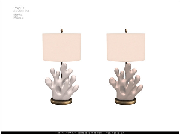 Sims 4 — Phyllis - table corall lamp by Severinka_ — A set of furniture and decor to decorate the living room.