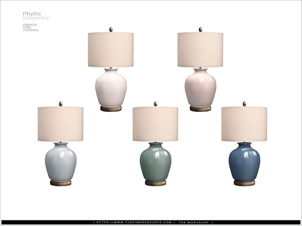 Sims 4 — Phyllis - table lamp by Severinka_ — A set of furniture and decor to decorate the living room.
