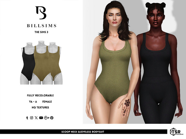 Sims 3 — Scoop Neck Sleeveless Bodysuit by Bill_Sims — This bodysuit features a scoop neckline and a sleeveless fit! -
