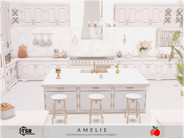 Sims 4 — Amelie - kitchen by melapples — an elegant large and bright kitchen