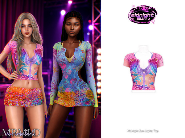Sims 4 — MERMALADE Midnight Sun Lights Top by Mermalade — Midnight Sun Lights - Dress - Top - Skirt