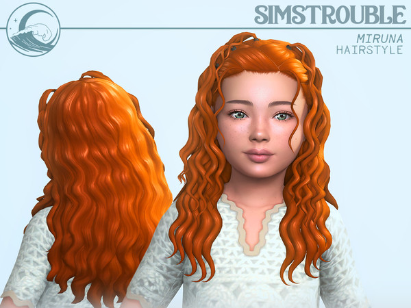 Sims 4 — Miruna Hairstyle Set - Kids Conversion by simstrouble — A Curly Hairstyle Set featuring soft, flowing curls and