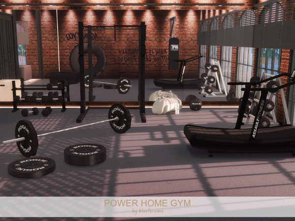 Sims 4 — Power Home Gym by BlusterSims — Power Home Gym is a stylish industrial-inspired home gym featuring premium