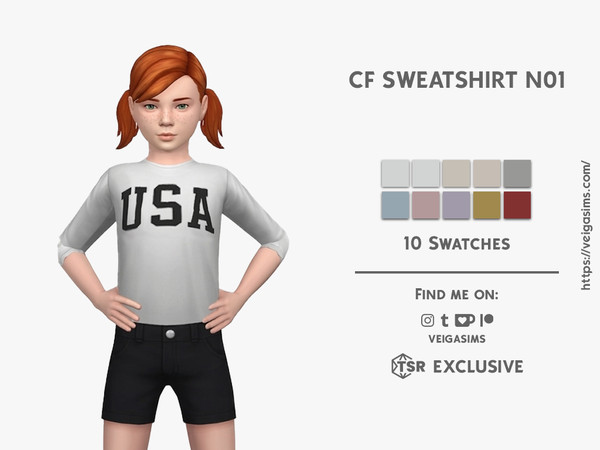 Sims 4 — CF SWEATSHIRT - One by David_Mtv2 — New mesh;